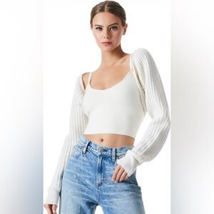 NWOT Alice + Olivia Dori cashmere-blend Knitted Shrug